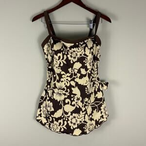 Vintage Y2K Maxine One Piece Swimsuit Removable Straps Floral Size 18